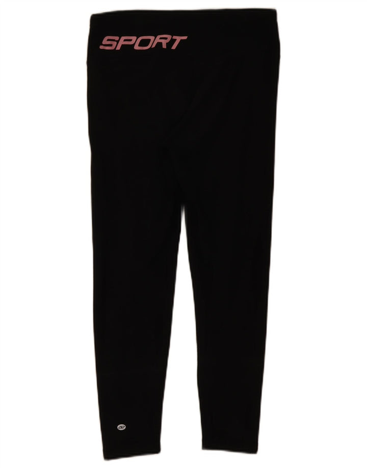 Dkny Leggings cortos con gráfico para mujer UK 40 Mediano Algodón negro