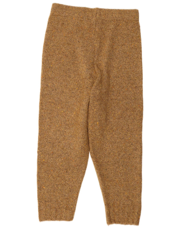 Zara Mujer Capri Chándal Pantalones Joggers UK 44 Grande Poliéster Beige