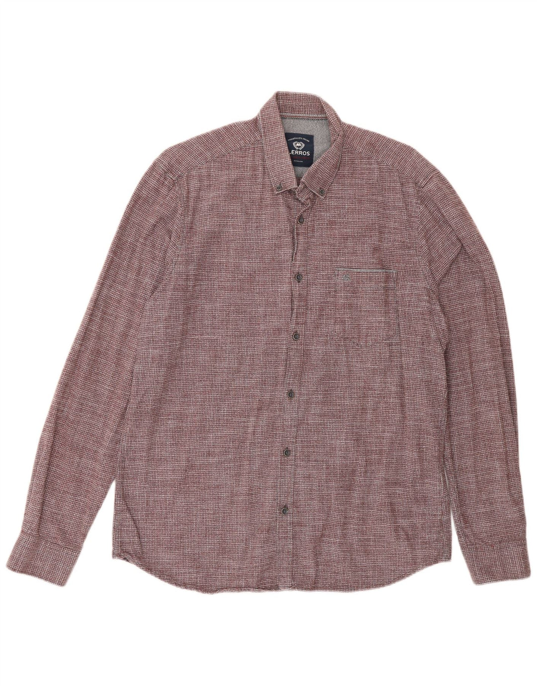 Lerros Camisa Classic Fit De Algodón A Cuadros Burdeos Medio Hombre