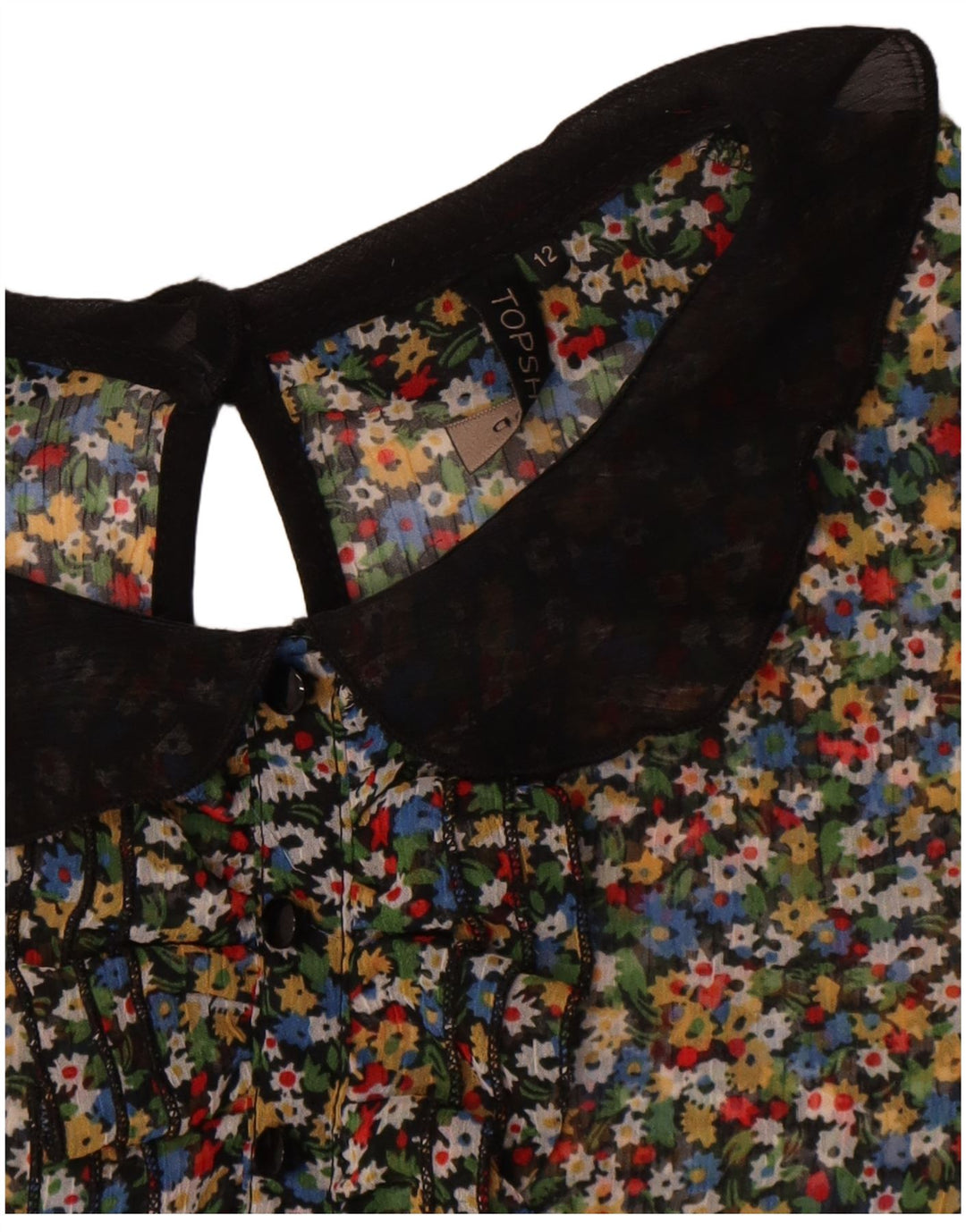 Topshop Blusa transparente para mujer UK 40 Mediana Multicolor Floral