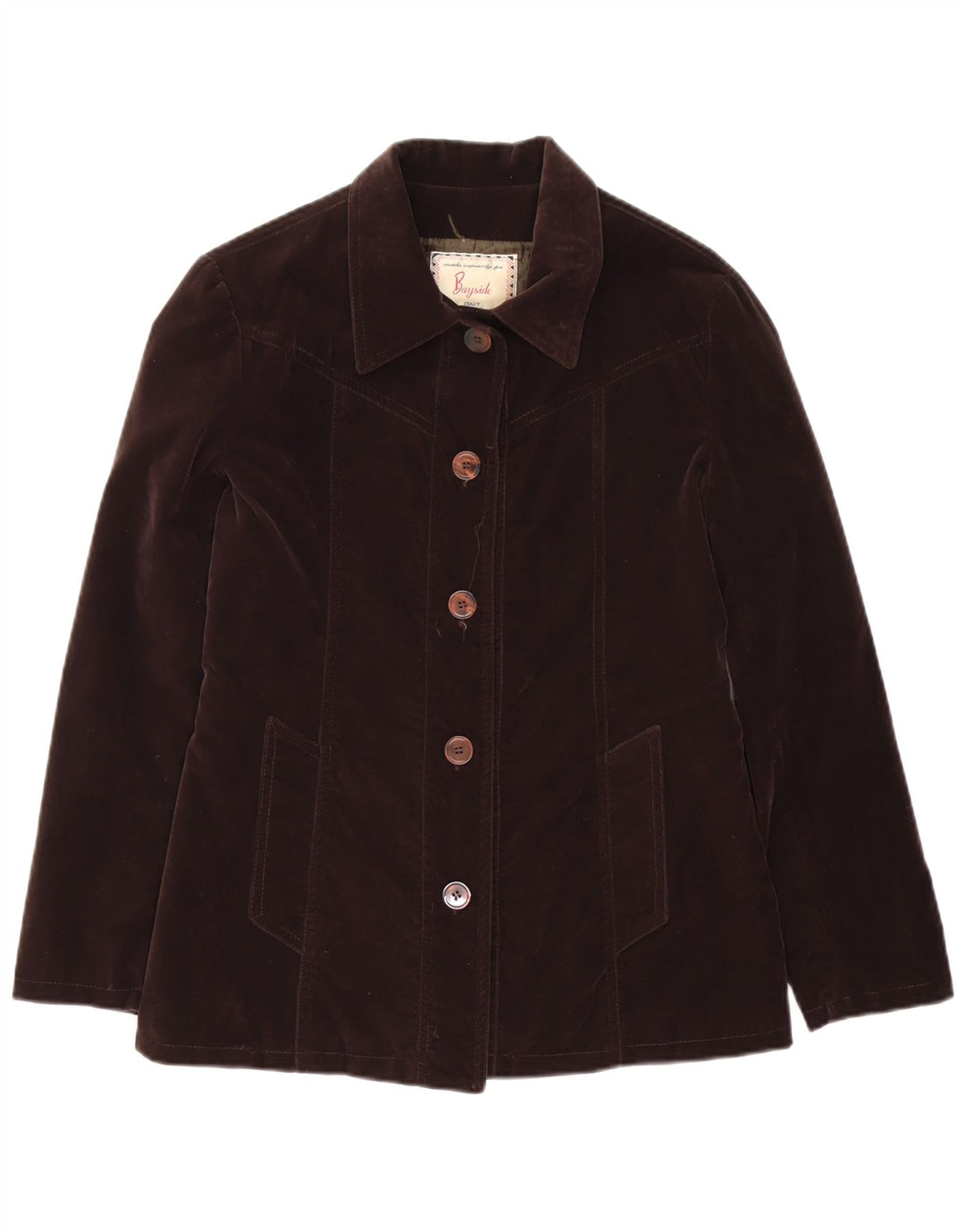 Bayside Chaqueta Bomber Extragrande para Mujer UK 10 Small Marrón Polivinilo