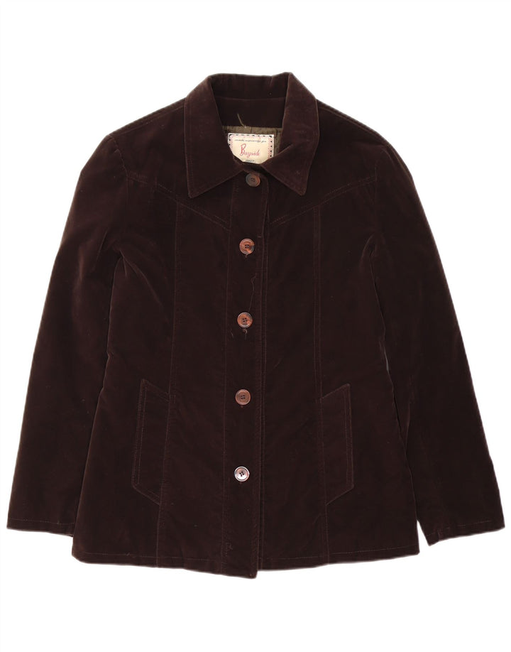 Bayside Chaqueta Bomber Extragrande para Mujer UK 10 Small Marrón Polivinilo
