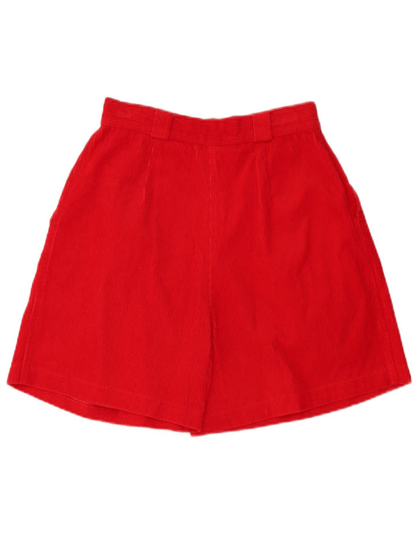 Pantalones cortos vintage de pana con pinzas para mujer Mediano W28 Algodón rojo
