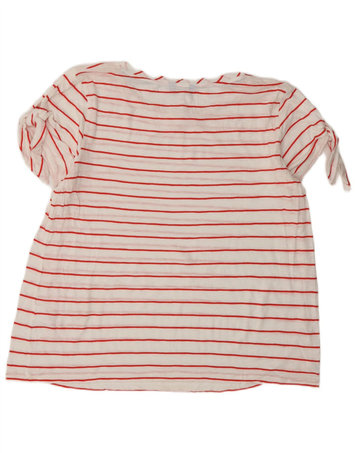 JOULES Camiseta para mujer Top UK 46 Large White Stripe Cotton