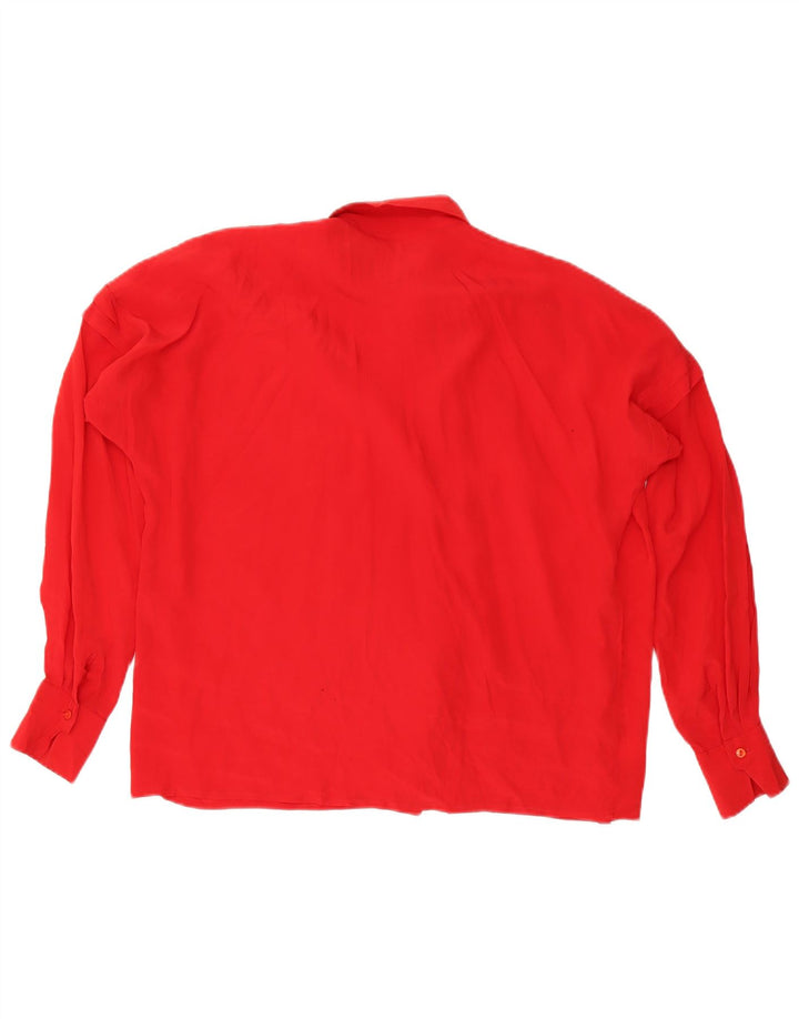 Vintage mujer camisa blusa IT 46 grande rojo