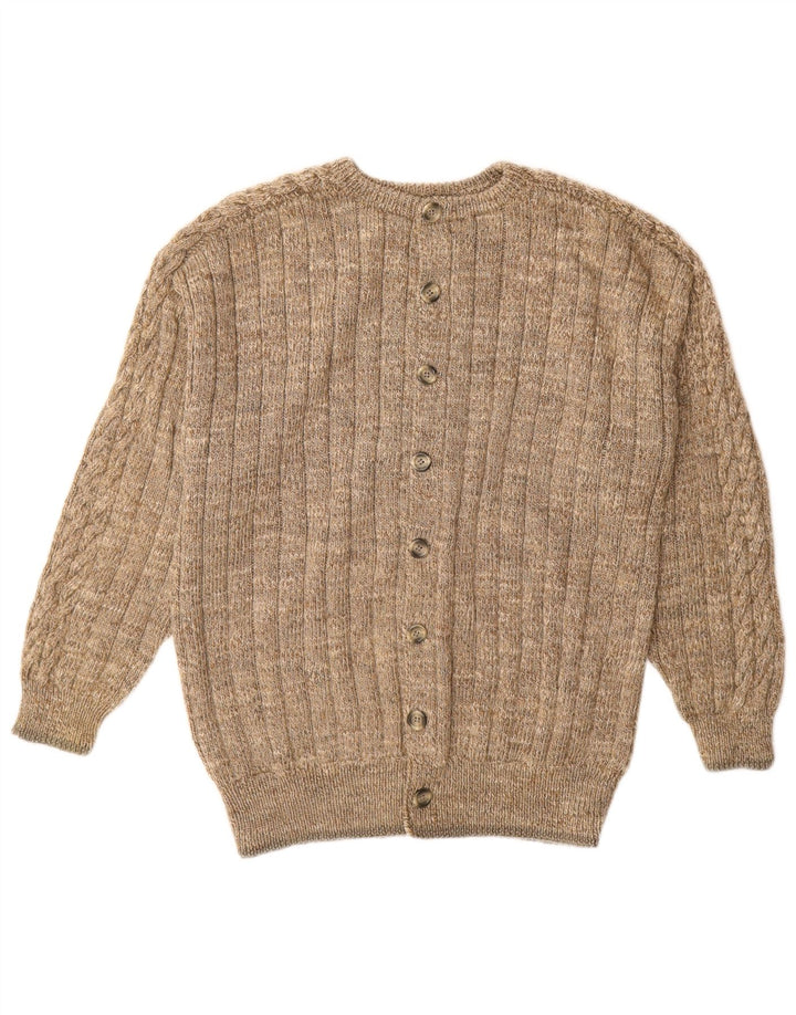 Vintage hombres Cardigan suéter medio beige