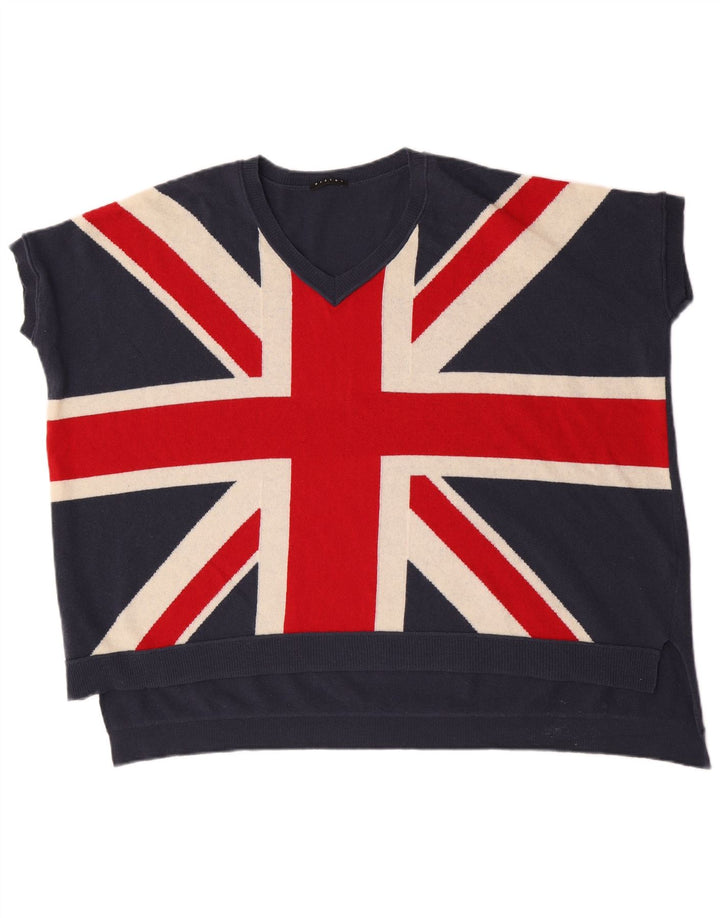 Sisley Camiseta Sin Mangas England Oversize Sin Mangas Talla Única Lana Azul