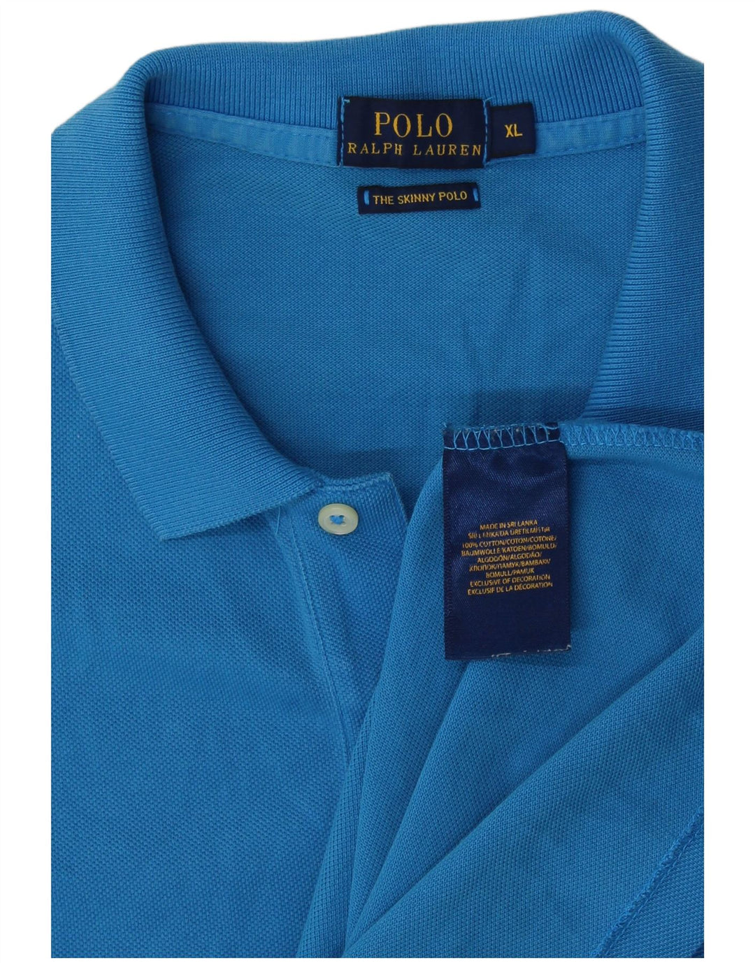 POLO RALPH LAUREN Polo ajustado para mujer UK 40 XL Algodón azul