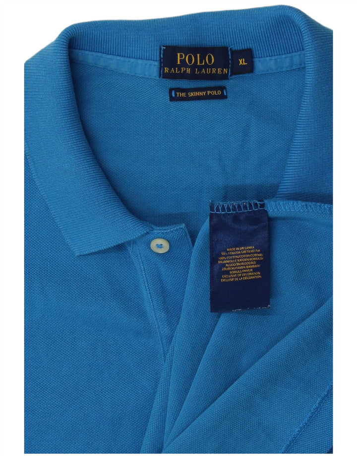 POLO RALPH LAUREN Polo ajustado para mujer UK 40 XL Algodón azul