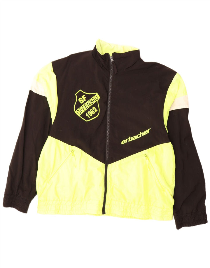 ERBACHER Chaqueta impermeable gráfica para hombre UK 40 Large Poliamida negra con bloques de color