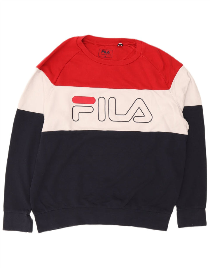 Fila - Sudadera gráfica para hombre, talla 40, talla mediana, multicolor