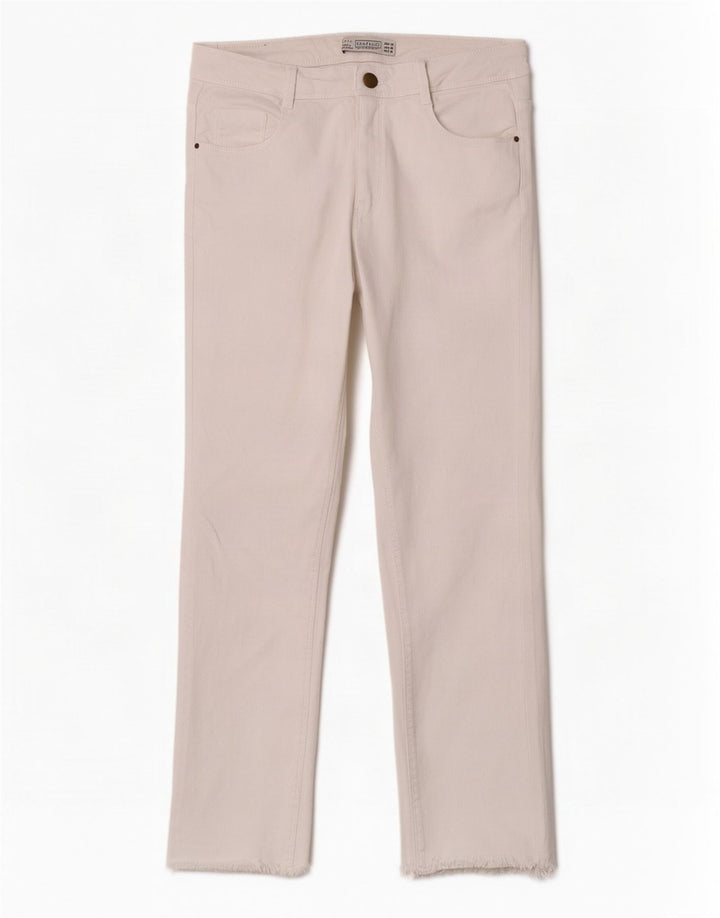 Zara Mujer Trafaluc Vaqueros Cropped EU 40 Medium W30 L23 Blanco