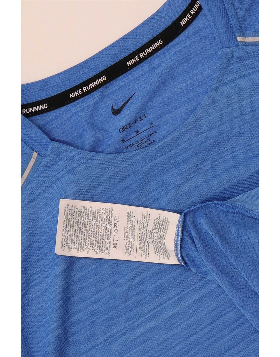 Camiseta Nike Dri Fit para hombre Top poliéster a rayas azul medio