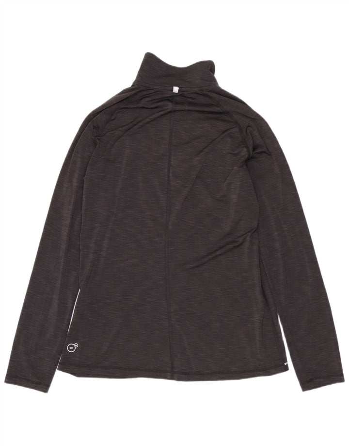 Puma Mujer Zip Neck Jersey Chándal Top UK 12 Poliéster Gris Medio