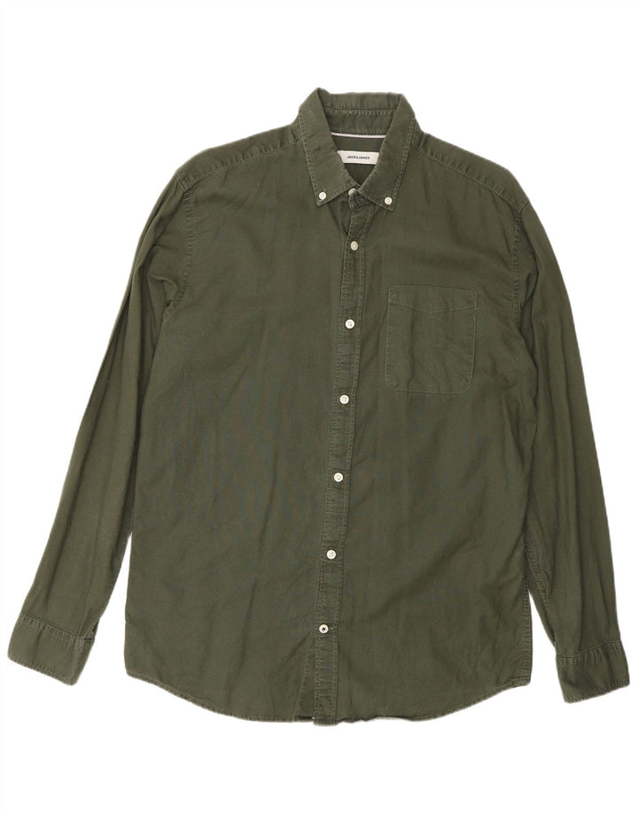 Camisa Jack & Jones Hombre Grande Verde Algodón