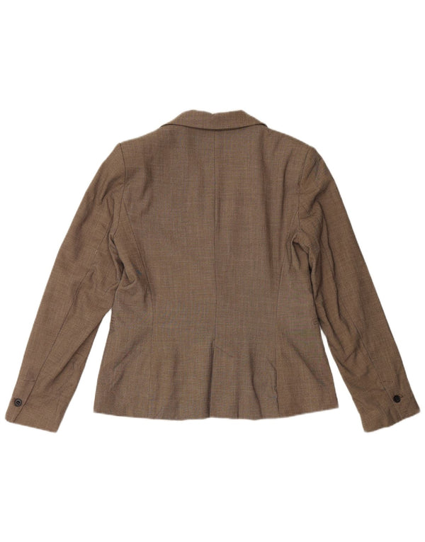 ZARA Chaqueta Blazer De 1 Botón Mujer EU 38 Small Marrón Poliéster