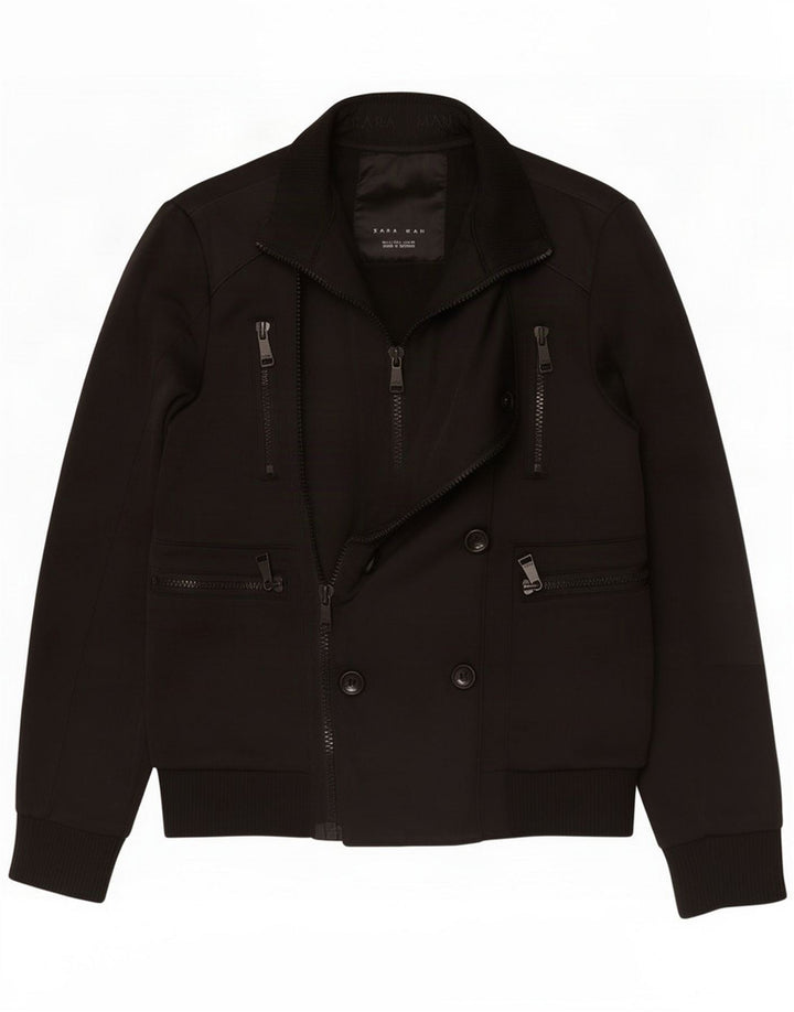 Chaqueta bomber Zara para hombre UK 40 Large Poliéster negro