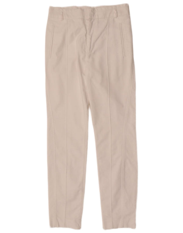 Zara Mujer Pantalón Chino Slim Small W26 L29 Algodón Blanco