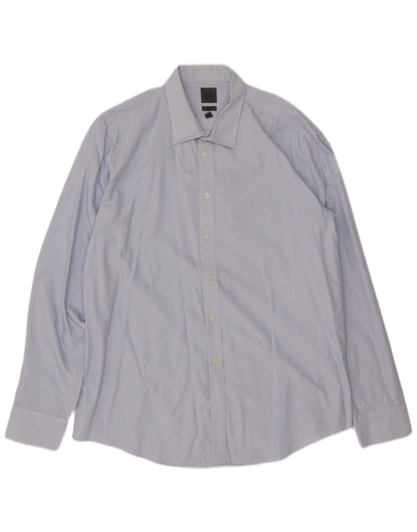 Calvin Klein Jeans Camisa Slim Fit para hombre Talla 45 17 3/4 XL Azul Raya diplomática