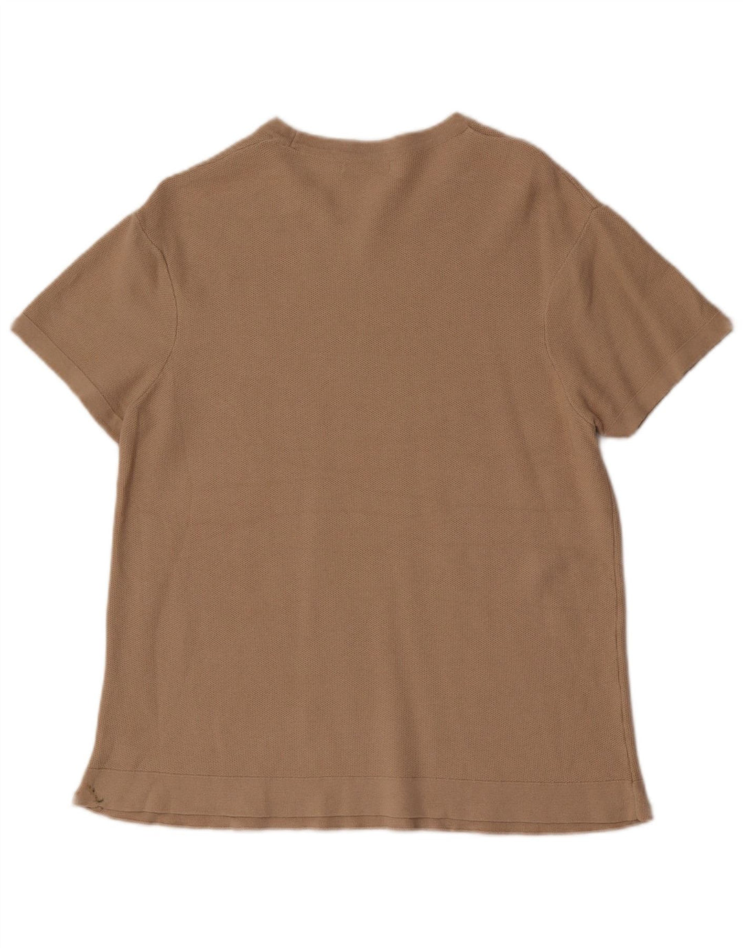 Zara Hombre Camiseta Manga Corta Top Algodón Marrón Medio