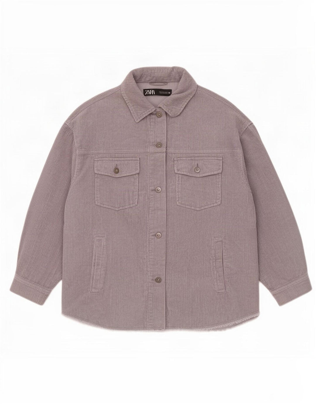 Zara Mujer Chaqueta De Pana Extragrande Reino Unido 46 Grande Algodón Gris