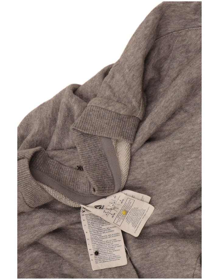 Reebok Sudadera extragrande para mujer, talla 8/10, algodón gris pequeño