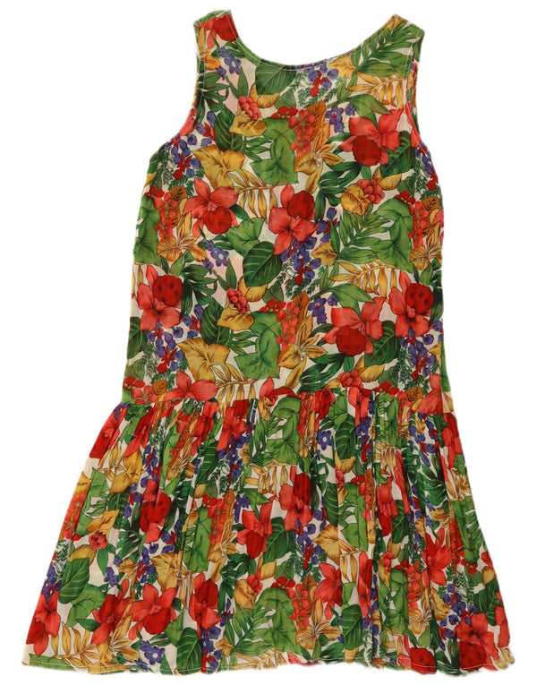 VINTAGE Vestido camisero sin mangas para mujer Talla única Floral multicolor