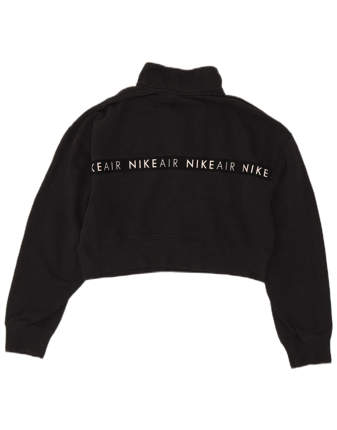 Nike Mujer Oversize Graphic Crop Sudadera Jumper UK 10 Small Negro