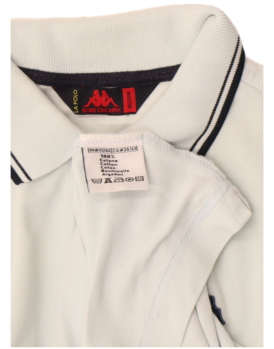 Polo Kappa Hombre Algodón Azul Medio