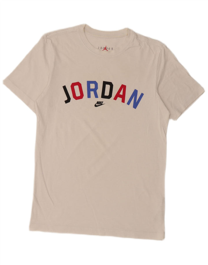 Jordan - Camiseta gráfica para hombre, talla pequeña, algodón blanco