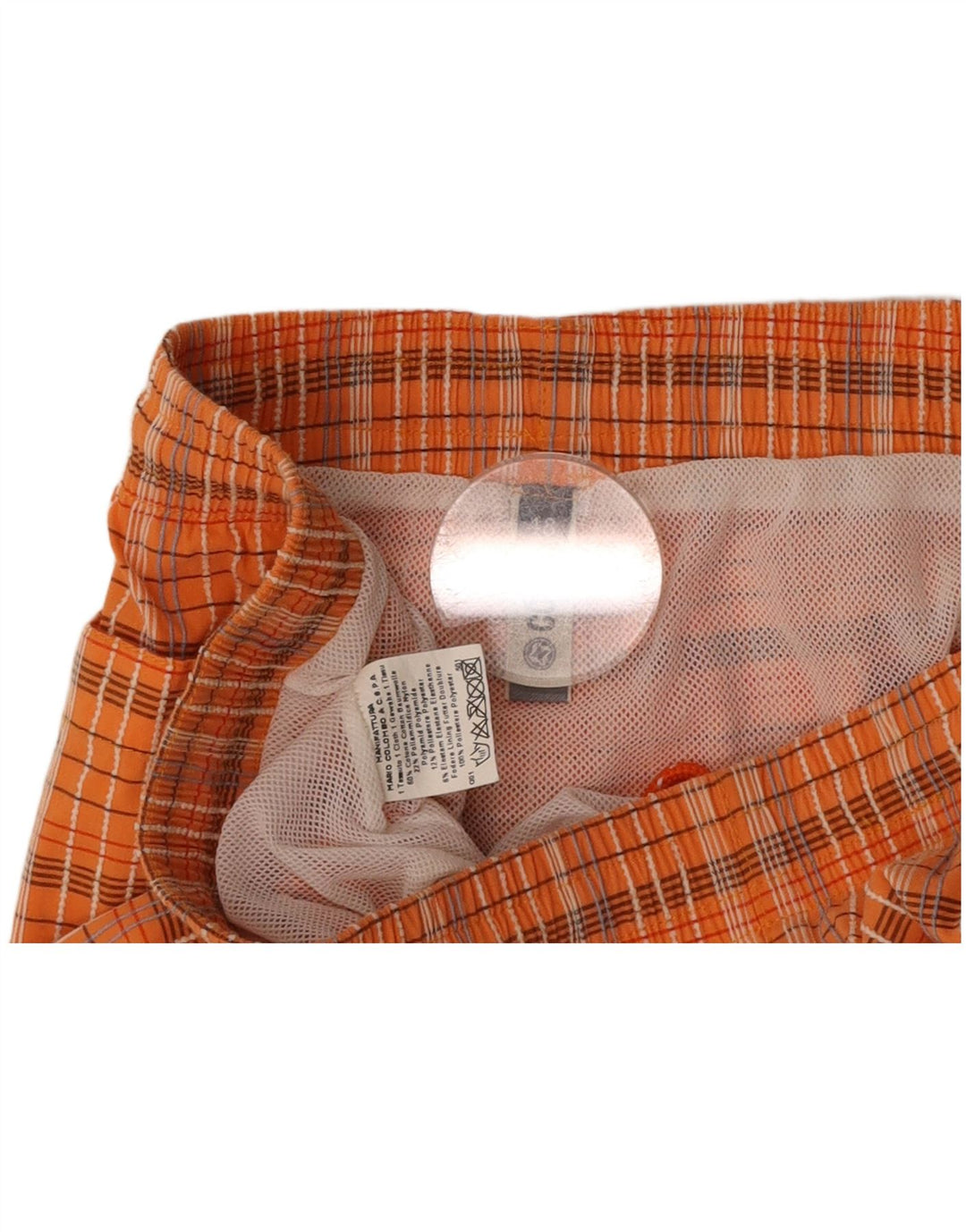 COLMAR Bañador Hombre IT 48 Medium Naranja Cuadros Algodón