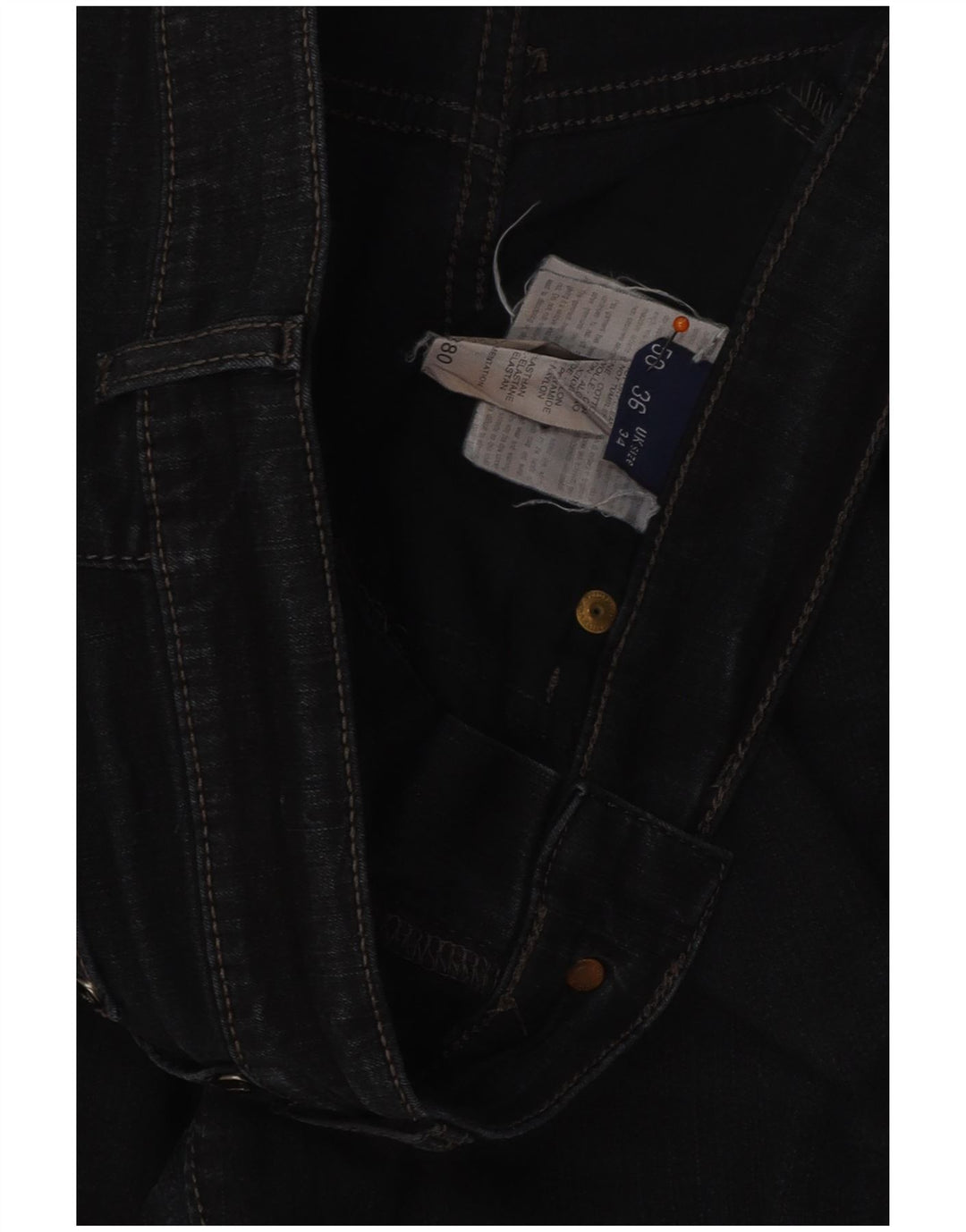 TRUSSARDI Vaqueros rectos para hombre W34 L32 Azul marino Algodón