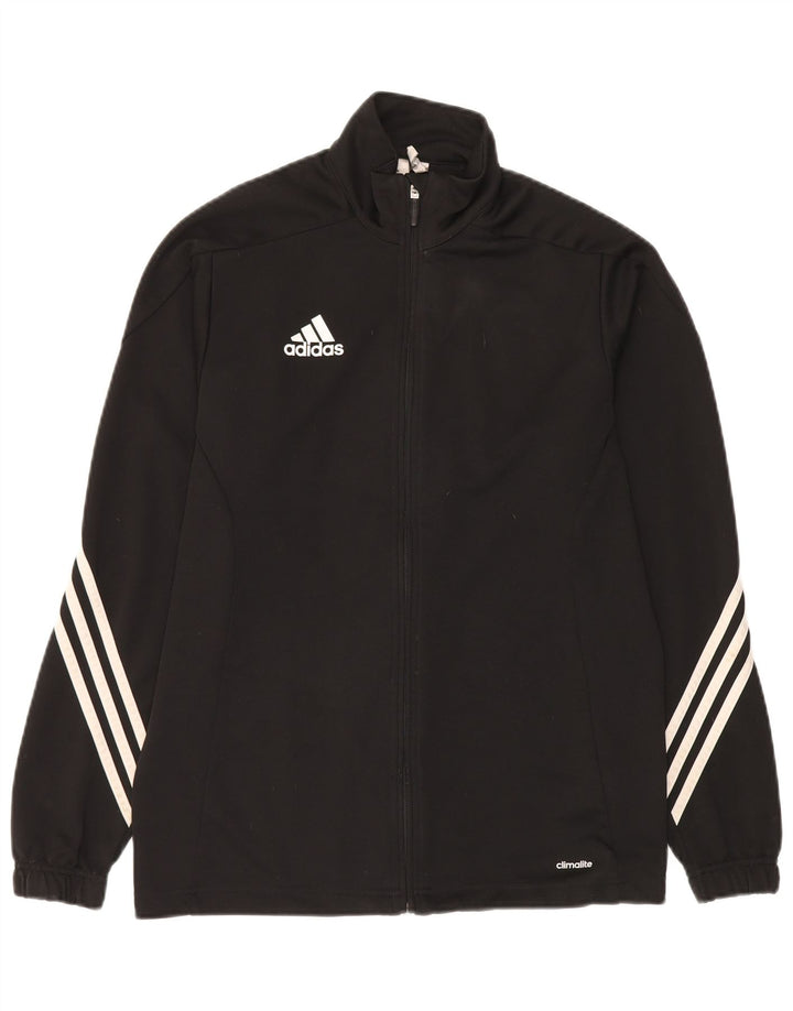 Adidas Mens Climalite Chándal Top Chaqueta Mediano Negro Poliéster