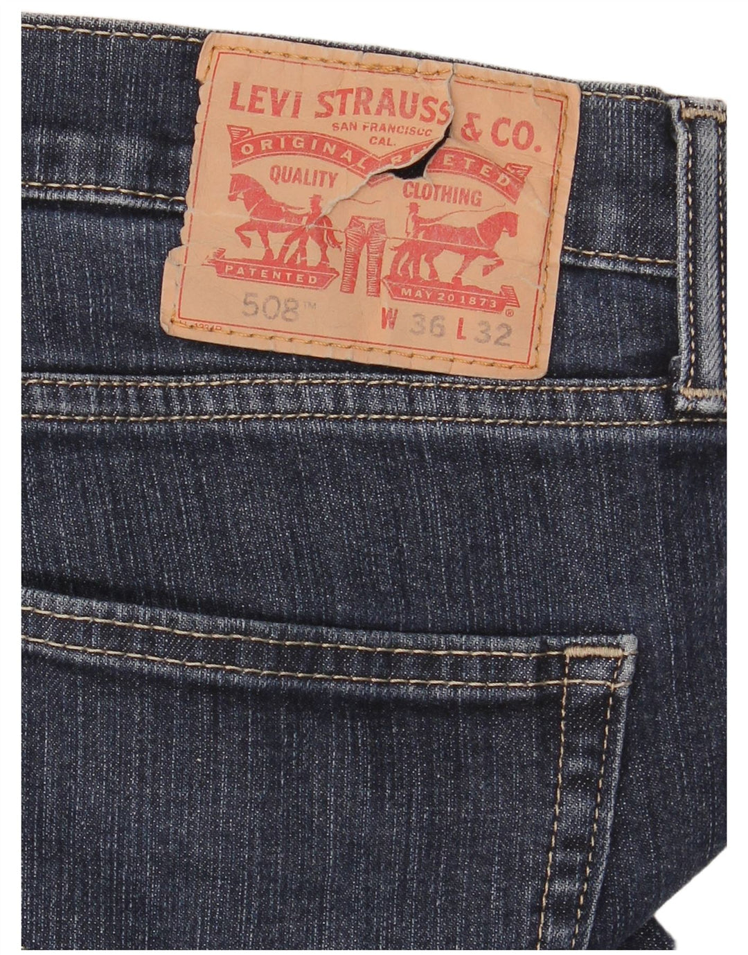 Levi's Hombre 508 Slim Jeans W36 L32 Algodón Azul Marino