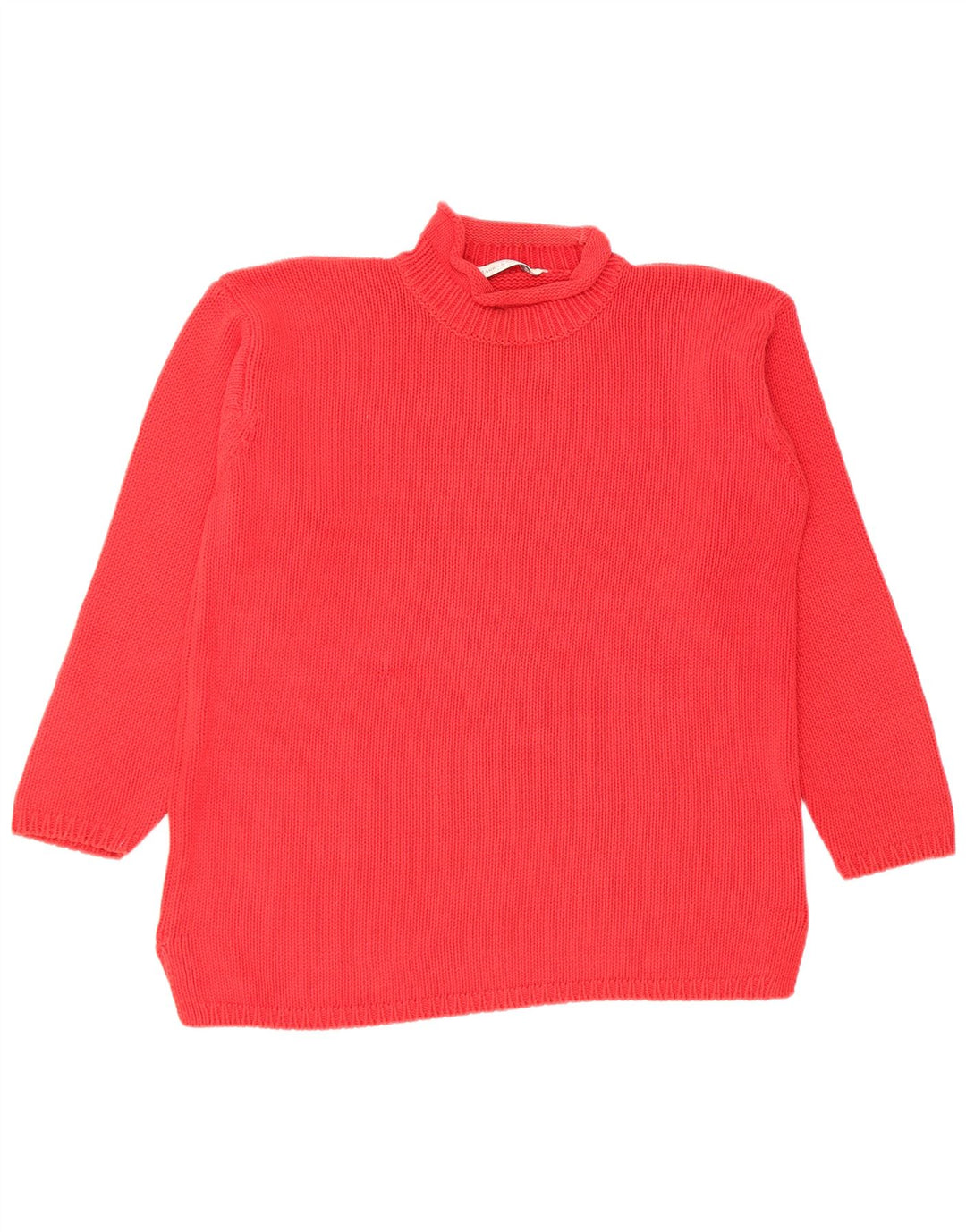 Marks & Spencer Jersey con cuello alto para mujer, talla 40, algodón rojo mediano