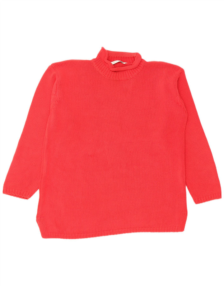 Marks & Spencer Jersey con cuello alto para mujer, talla 40, algodón rojo mediano