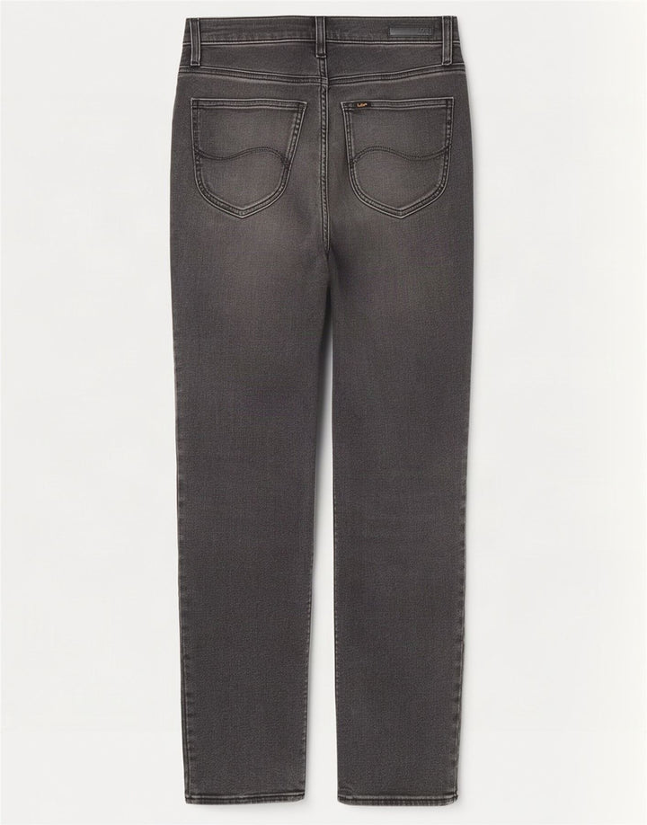 Vaqueros Lee Carol Rectos Mujer W27 L27 Algodón Gris