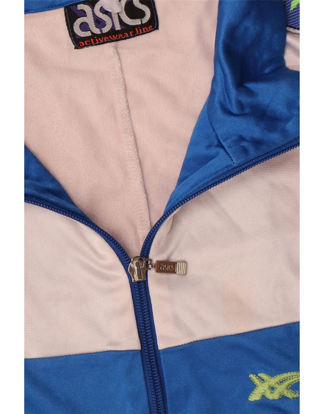 Asics Hombre Graphic Chándal Top Chaqueta Grande Azul Colorblock