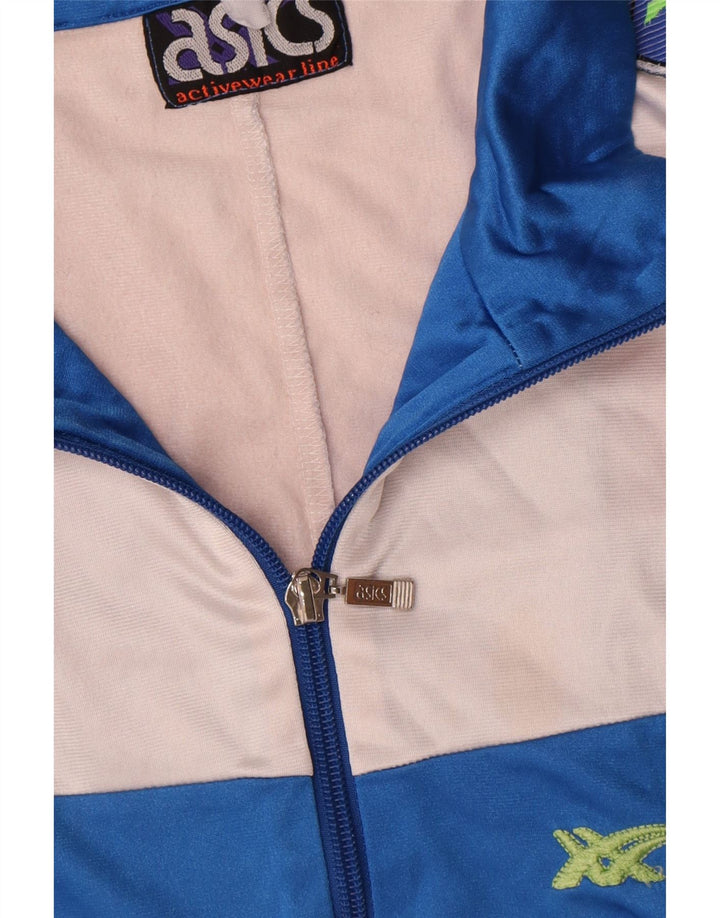 Asics Hombre Graphic Chándal Top Chaqueta Grande Azul Colorblock