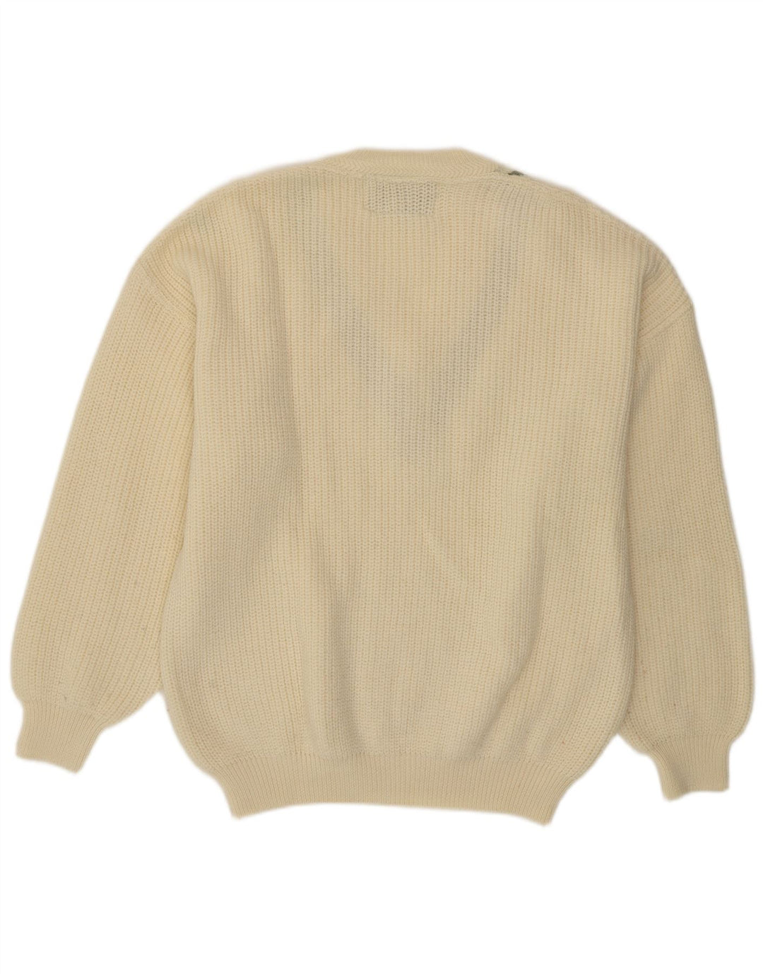 Il Granchio Jersey con Cuello en V para Hombre XL Off White Floral Lana Nueva