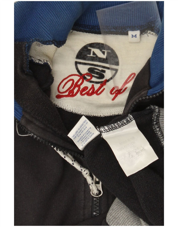 North Sails Hombre Sudadera Con Capucha Y Cuello Con Cremallera Color Block Gris Medio