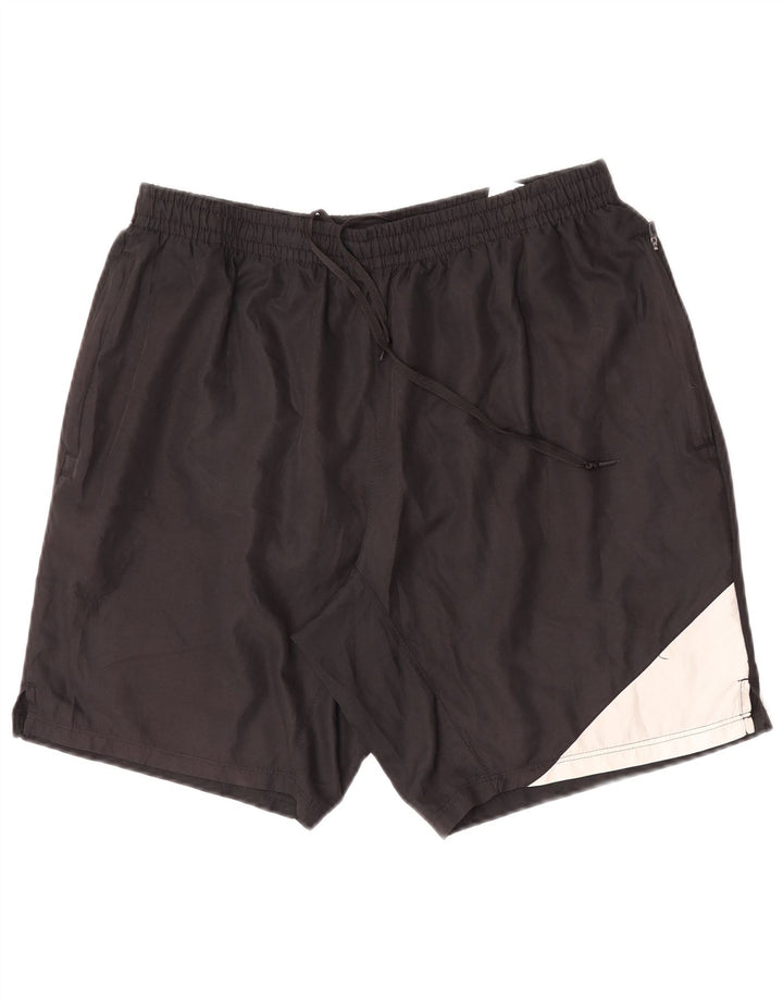 Pantalones cortos deportivos Umbro para hombre, poliéster color block negro grande