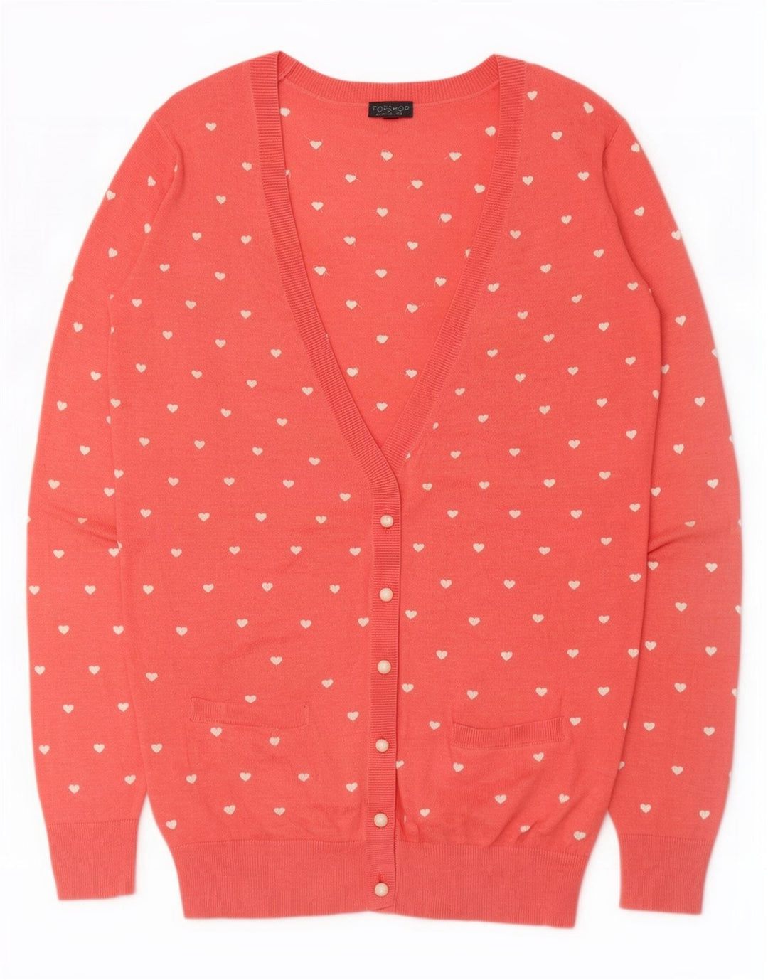 Topshop Suéter Cárdigan con Estampado Abstracto para Mujer UK 40 Mediano Rosa Corazón
