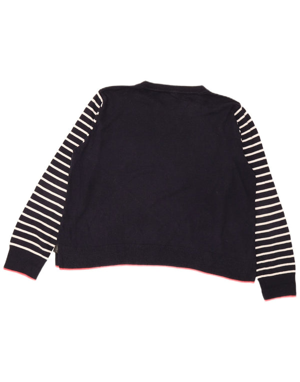 Oasis - Jersey gráfico con cuello redondo para mujer, talla 40, talla grande, color azul marino a rayas