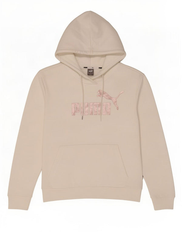 Puma Womens Graphic Hoodie Jumper UK 10 Small White Cotton