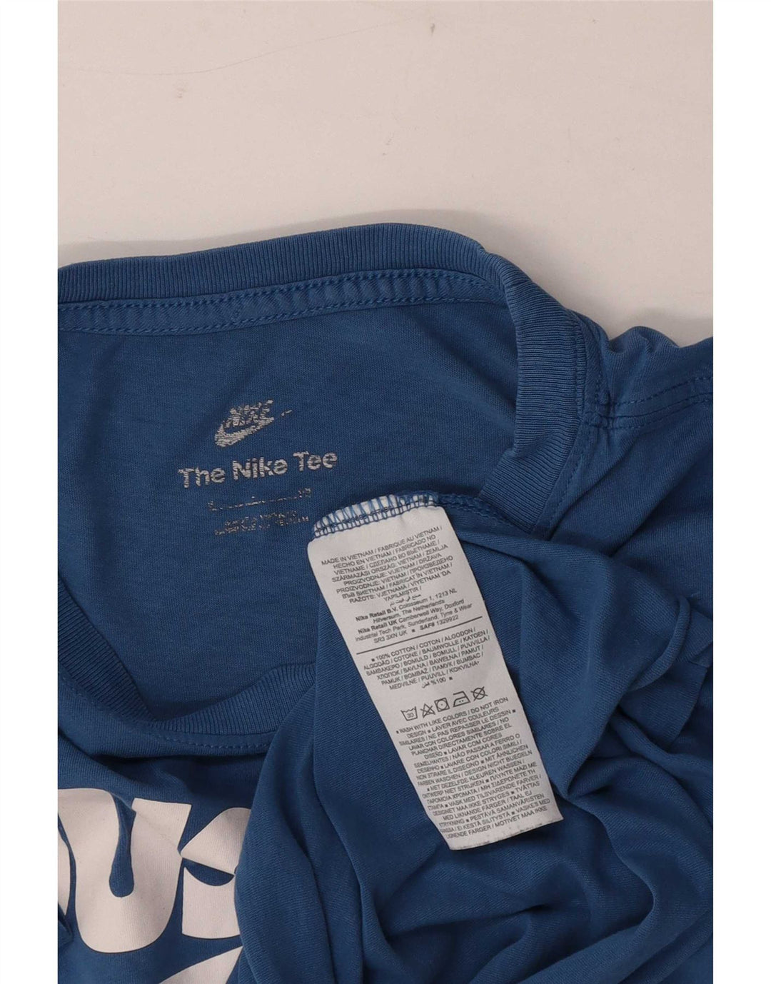 Nike - Camiseta gráfica para hombre, parte superior de algodón azul medio