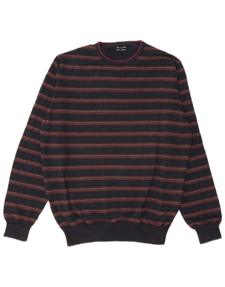 Massimo Dutti Jersey De Cuello Redondo Para Hombre EU 38 Medium Azul Marino Rayas