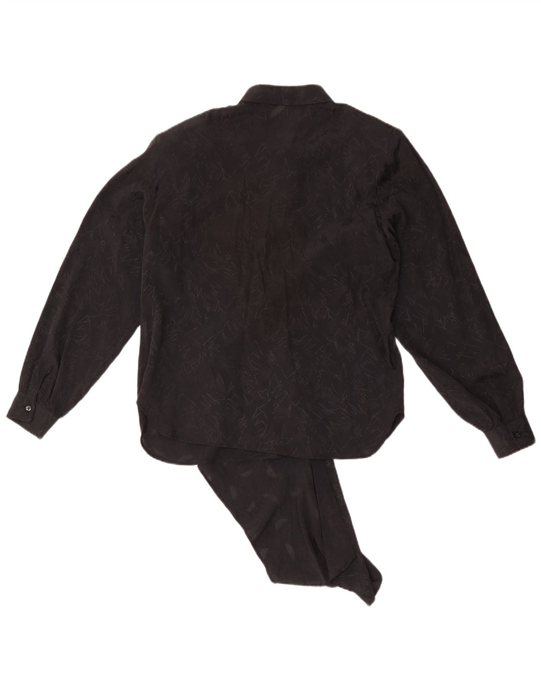 Blusa vintage de manga larga para mujer Top IT 44 Medio Negro Geométrico