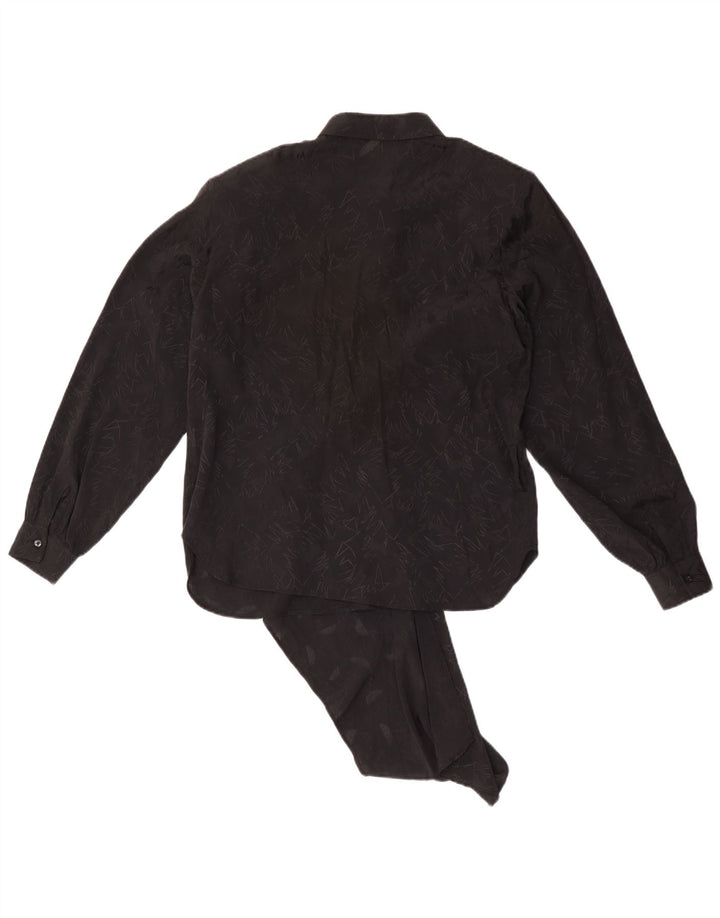 Blusa vintage de manga larga para mujer Top IT 44 Medio Negro Geométrico