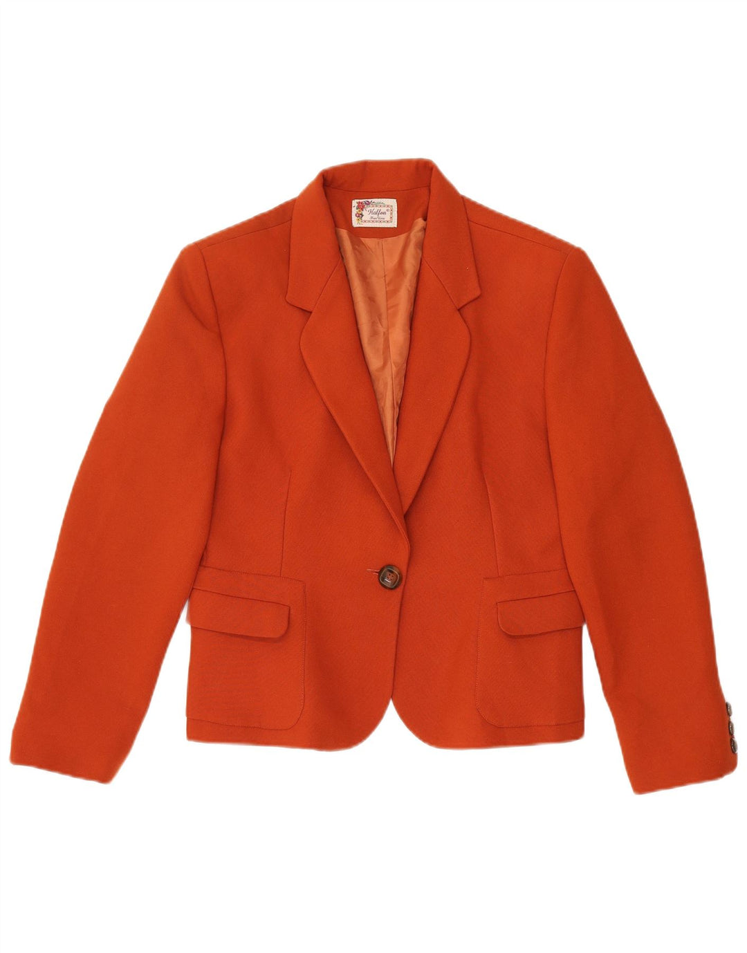 HALFON Chaqueta blazer de 1 botón para mujer IT 48 XL Poliéster naranja